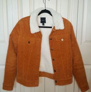 Fuzzy teddy corduroy fall/winter jacket